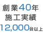 創業40年、施工実績12,000台以上